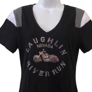 Laughlin River Run motorcycle riding biker tee Tshirt women’s size L‎